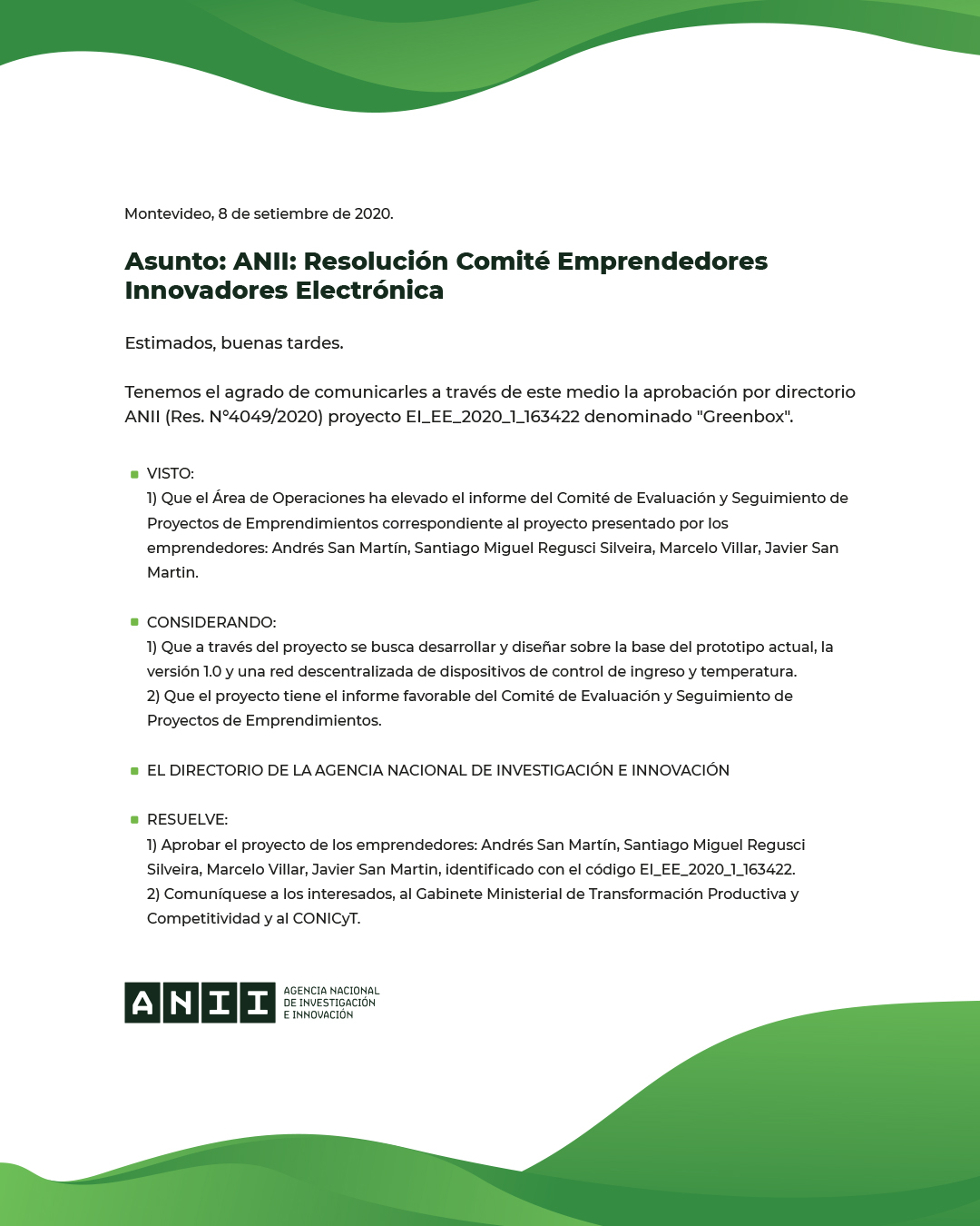 Resolución ANII